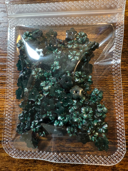 Green and Black Flowers