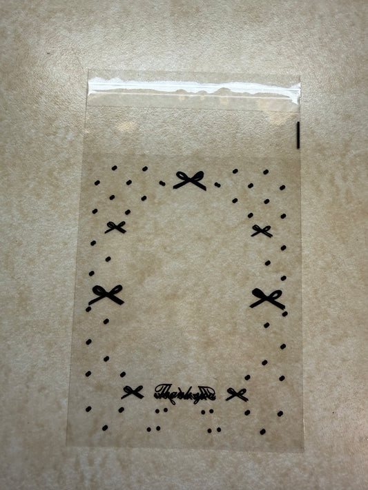 Clear Black Bow Bags